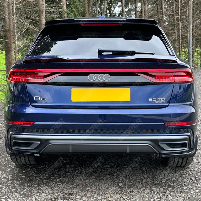 Gloss Black Risper Upper Spoiler Lip Extension For Audi Q8 2018+ Secondary image