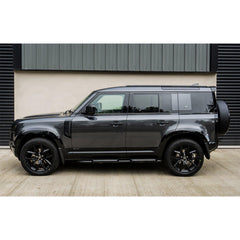 LAND ROVER DEFENDER 110 L663 2020 ON OE STYLE SIDE STEPS – PAIR – IN BLACK (WITH LOGO) - RisperStyling