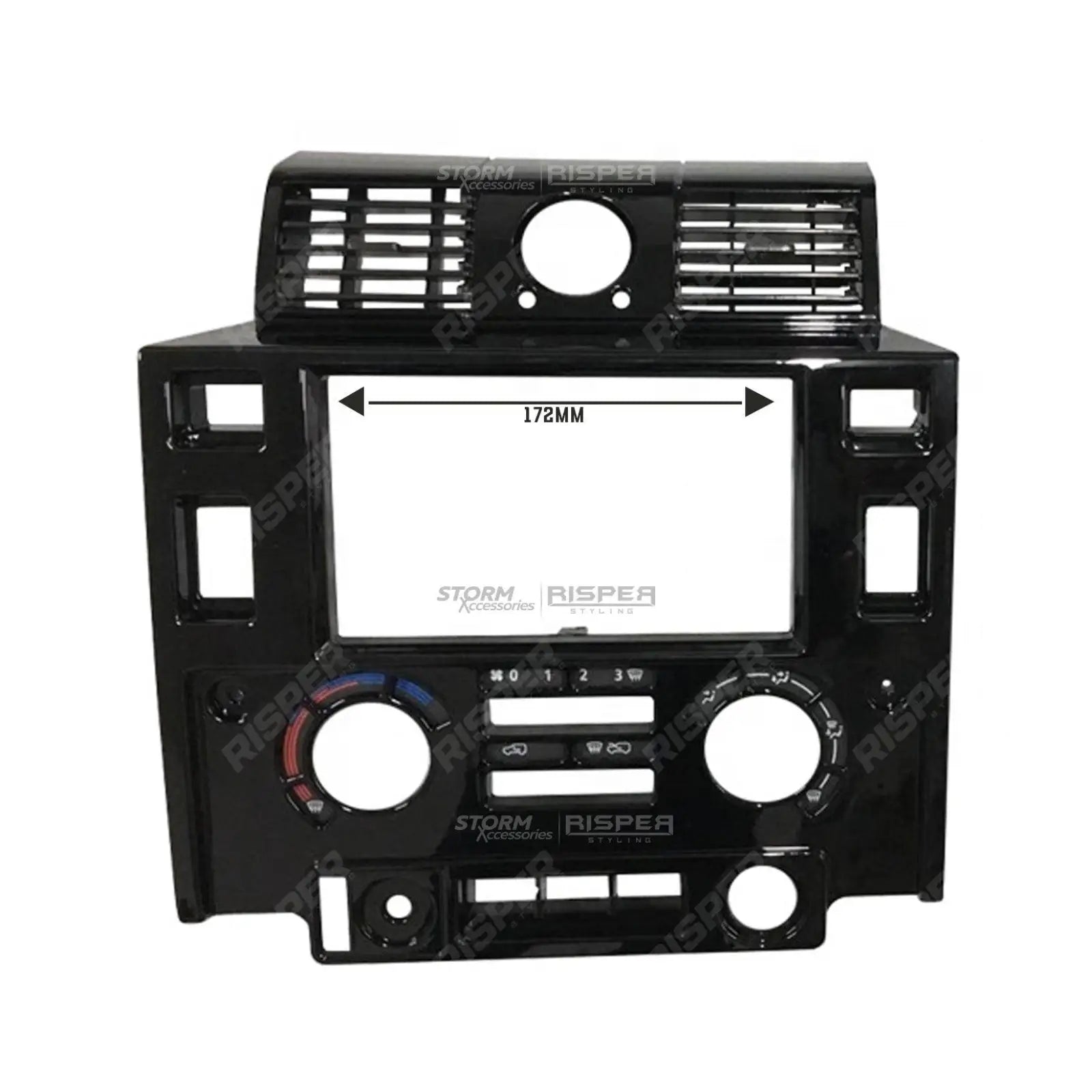 Land Rover Defender 90/110 2008 - 2020 – Double DIN Surround Fascia Panel Kit In Gloss Black