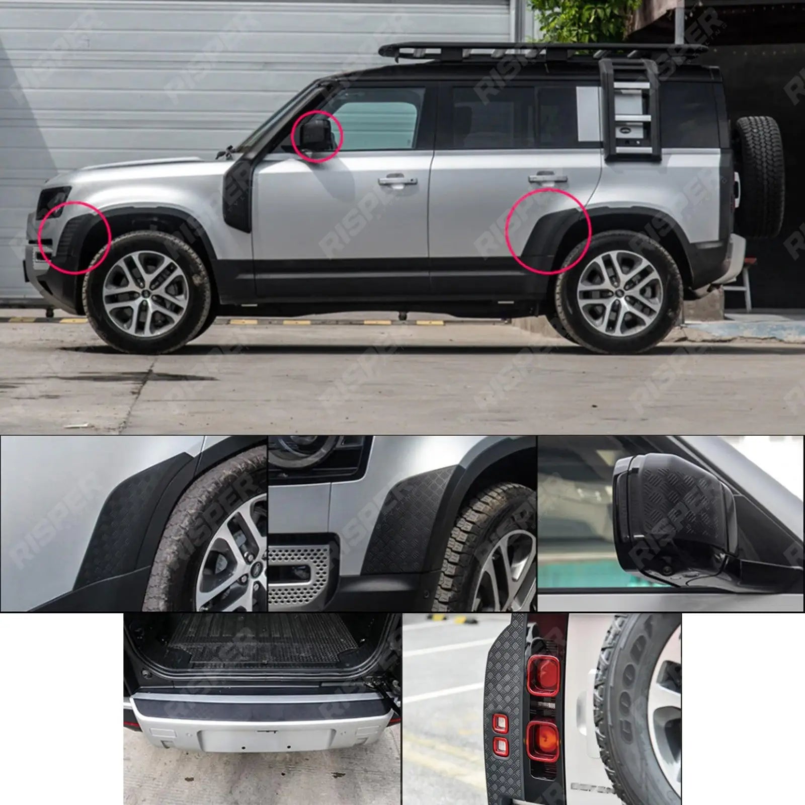 Land Rover Defender L663 2020 On Black Anti - Scratch Protective Trim Set