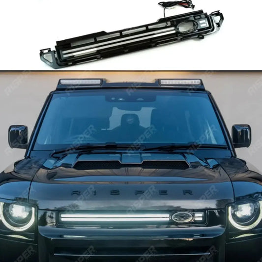 Land Rover Defender L663 2020 On LED Dynamic Front Grill - Gloss Black