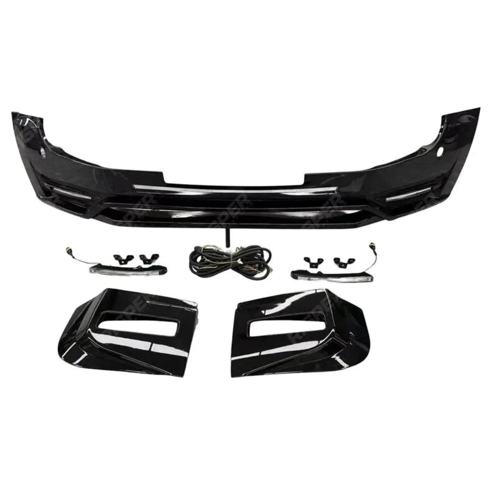 Land Rover Defender L663 90 / 110 / 130 2020 Onward – Front Bumper Splitter in Gloss Black Bumper Splitter