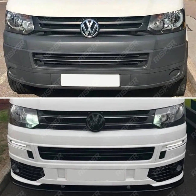 Lower Sportline Style Front Splitter with Fog Light Pods For VW T5 Transporter 2010-2015 Secondary image