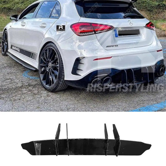 Mercedes A Class Amg 2019+ W177 - Rear Blade Style Diffuser - Gloss Black