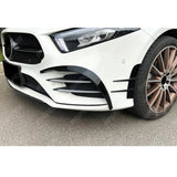 MERCEDES A CLASS AMG LINE 2018-2024 SEDAN / HATCHBACK FRONT CANARDS IN GLOSS BLACK Body Trims