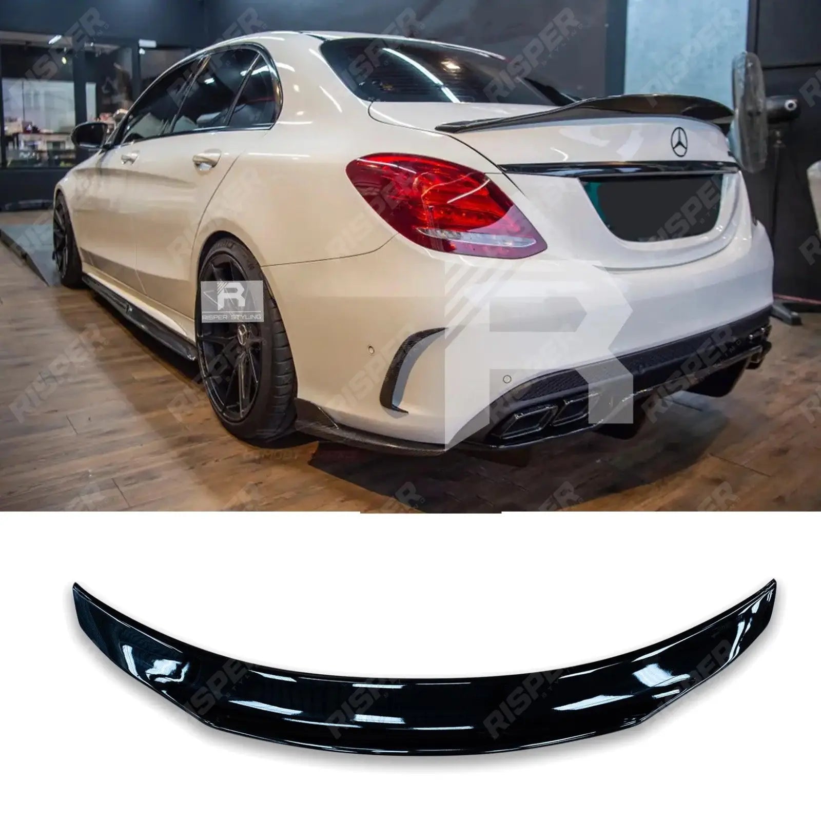 Mercedes C - Class W205 2014 - 2019 PSM Style Ducktail Spoiler In Gloss Black