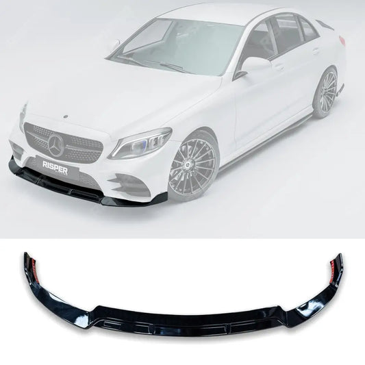 Mercedes C-Class W205 2019-2022 Facelift ’C63S Brabus Style’ Front Splitter Lip - Gloss Black Front Splitter