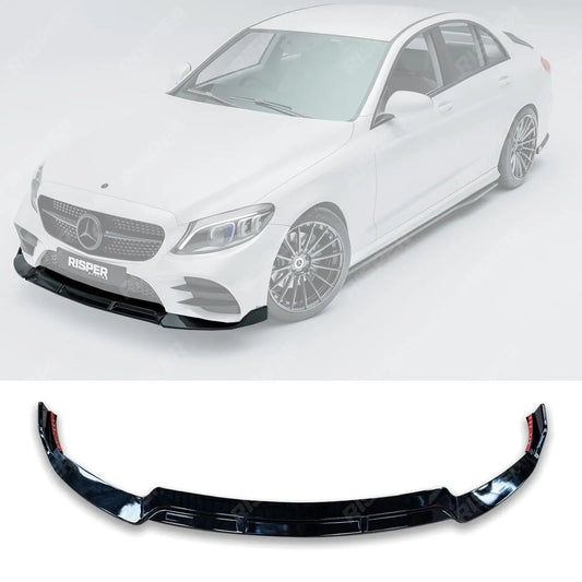 Mercedes C-Class W205 2019-2022 Facelift ’C63S Brabus Style’ Front Splitter Lip - Gloss Black Front Splitter