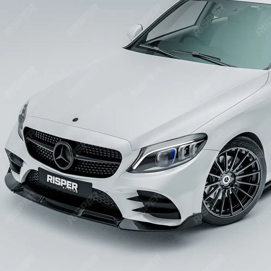Mercedes C-Class W205 2019-2022 Facelift ’C63S Brabus Style’ Front Splitter Lip - Gloss Black Front Splitter