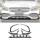 MERCEDES CLA C117 AMG LINE 2016-2019 FRONT SPLITTER LIP WITH CANARDS IN GLOSS BLACK Front Splitter