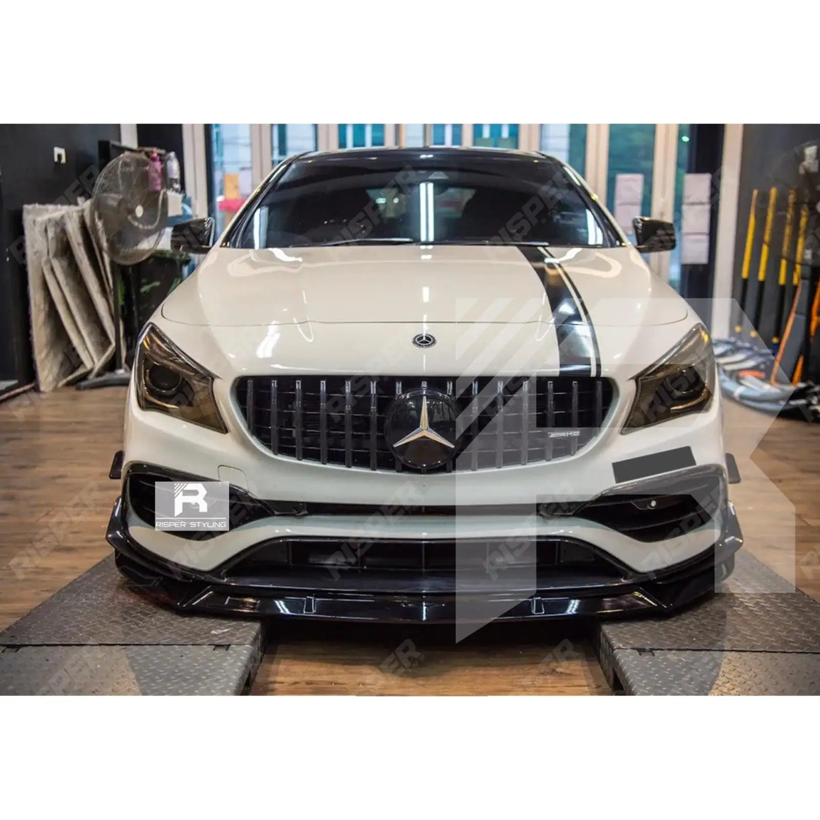 Mercedes CLA W117 2013 - 2019 Brabus Style Gloss Black 3 - Piece Front Splitter Lip