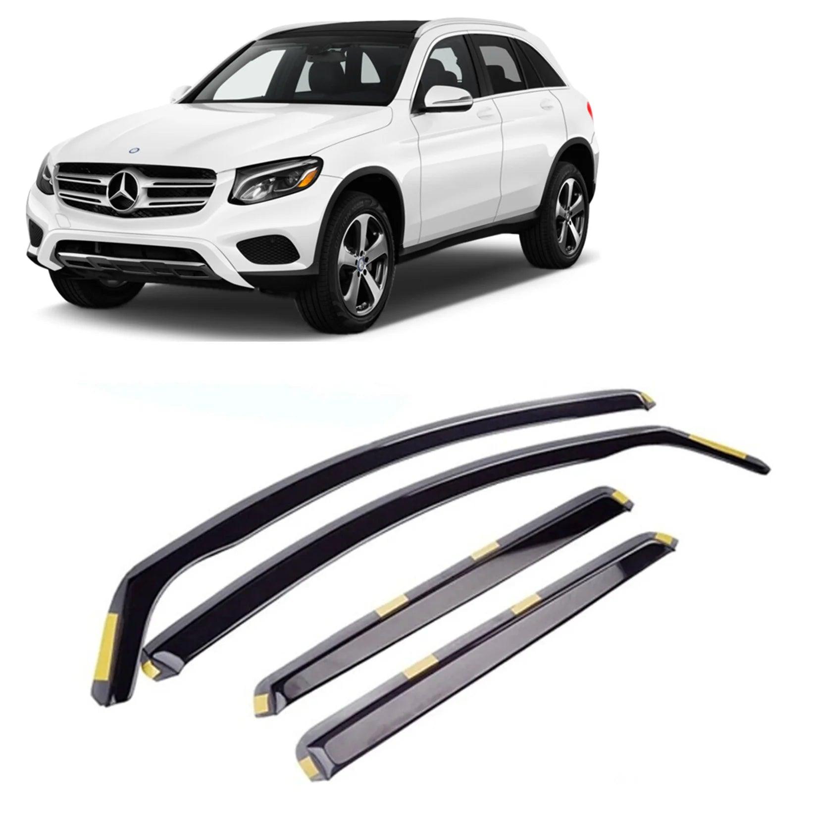 MERCEDES GLC X253 2015 ON STX INTERNAL WIND DEFLECTORS - 4PCS - CLIP IN FITMENT - DARK SMOKE - RisperStyling