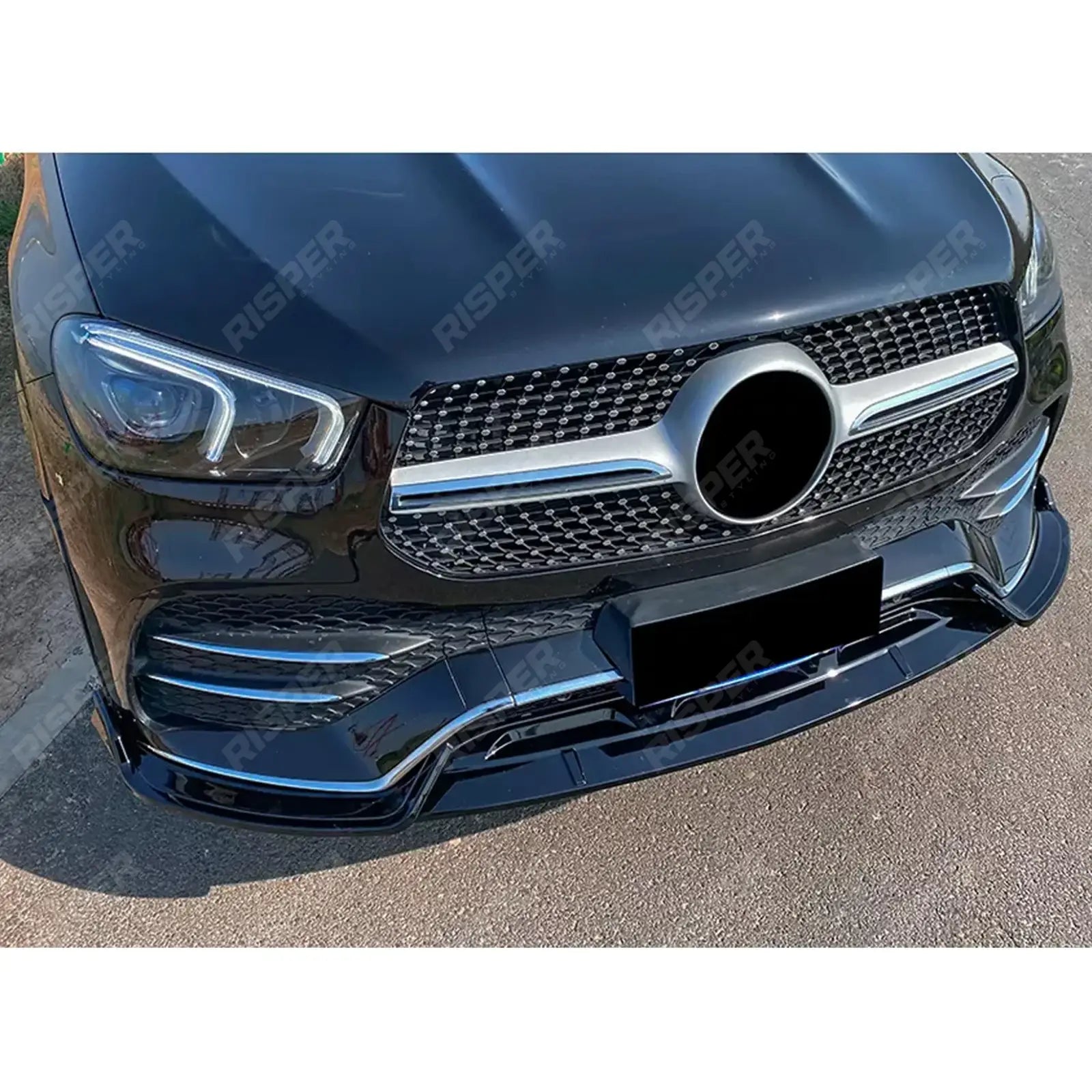 Mercedes GLE W167 C167 2019-2023 AMG Line Pre Facelift Front Splitter In Gloss Black Front Splitter