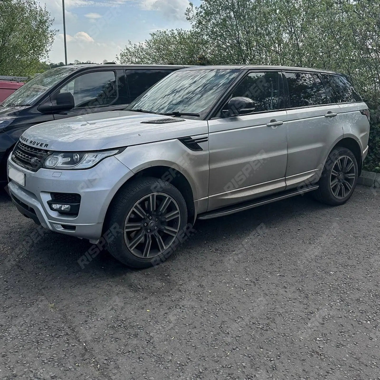 Range Rover Sport / Vogue / 2013 On Side Steps Running Boards Silver & Black