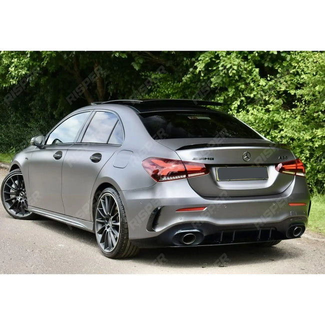 REAR BOOT SPOILER IN GLOSS BLACK For MERCEDES A CLASS SALOON (V177) 2018+ - 'A35 A45 AMG STYLE' Secondary image