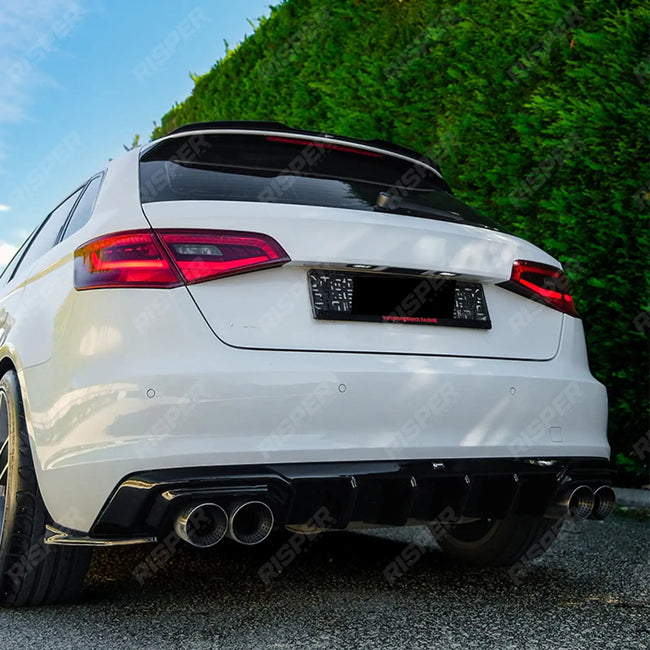 Rear Diffuser With End Splitters in Gloss Black For Audi A3 8v Sportback 2013-2016 Secondary image