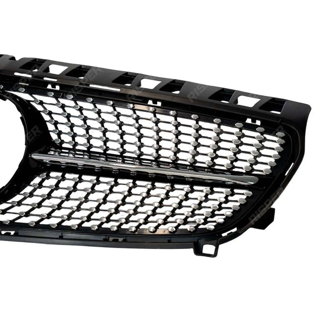 Replacement Chrome Silver Grille - Diamond AMG Look For Mercedes Benz A Class W176 2013-2015 Secondary image