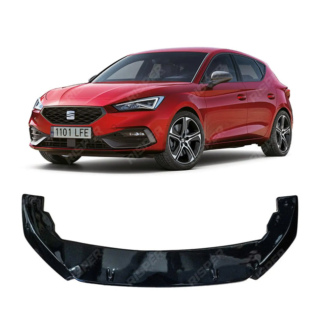 Risper Front Splitter Lip In Gloss Black For Seat Leon Fr Mk4 2020+ Secondary image