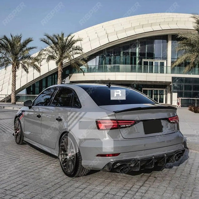 RS3 Style Rear Spoiler Gloss Black For Audi A3 8V Saloon 2014-2020 Secondary image