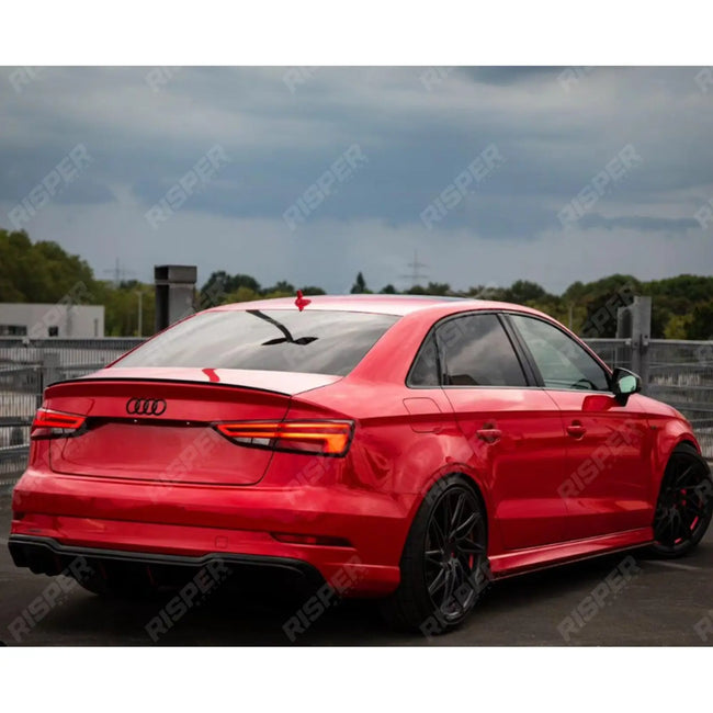 S3 Style Rear Spoiler Lip Gloss Black For Audi A3 8V Saloon 2014-2020 Secondary image