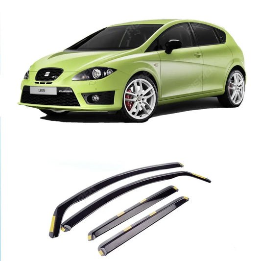 Seat Leon Mk2 2006 - 2012+ - stx Internal Wind Deflectors - Dark Smoke - 4pc