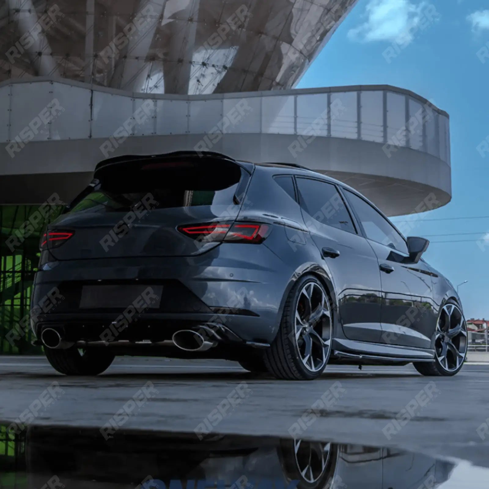 Seat Leon Mk3 Fr / Cupra 2012 - 2016 Risper Bumper Corner Splitters In Gloss Black