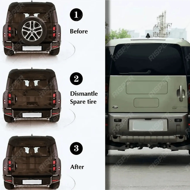 Spare Wheel Cover Removal Plate Colour Coded For Land Rover Defender L663 90 /110 / 130 2020 Onward Secondary image