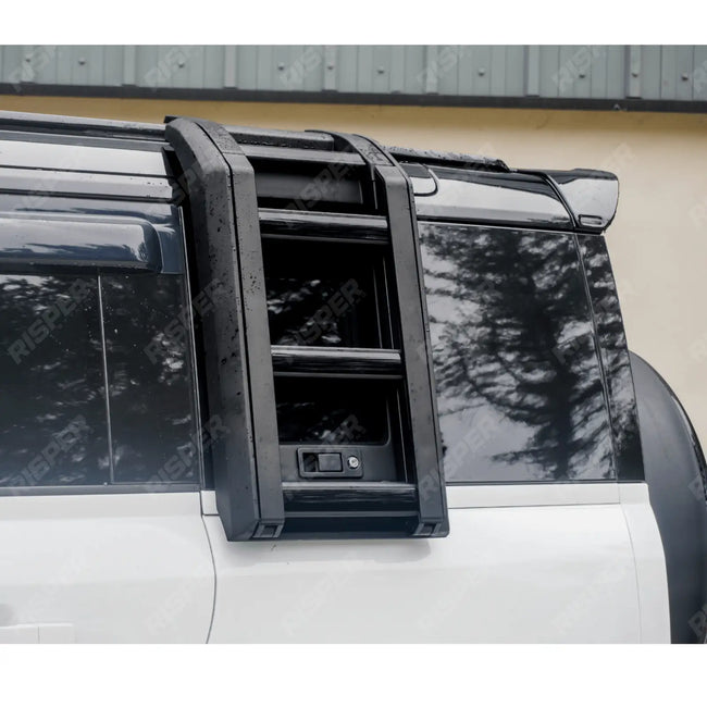 STX Style Side Roof Ladder Gloss Black For Land Rover Defender L663 90/110/130 2020 On Secondary image