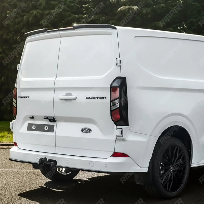 V2 Rear Spoiler In Gloss Black For Ford Transit Custom MK2 2024 On Barn Door Secondary image