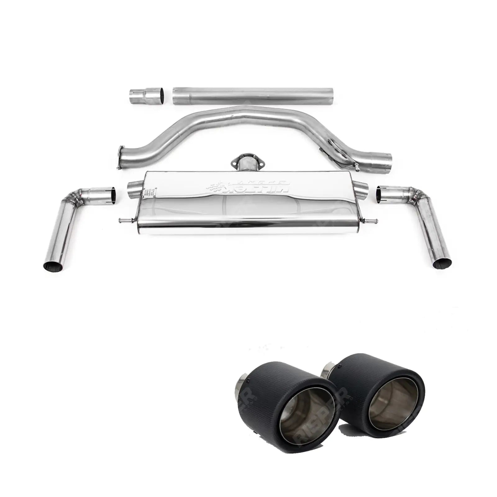 Volkswagen Golf MK8 GTi 2020-2024 (245ps) Milltek Sport OPF Back Exhaust System EC Approved - Carbon Jet Tips Exhaust