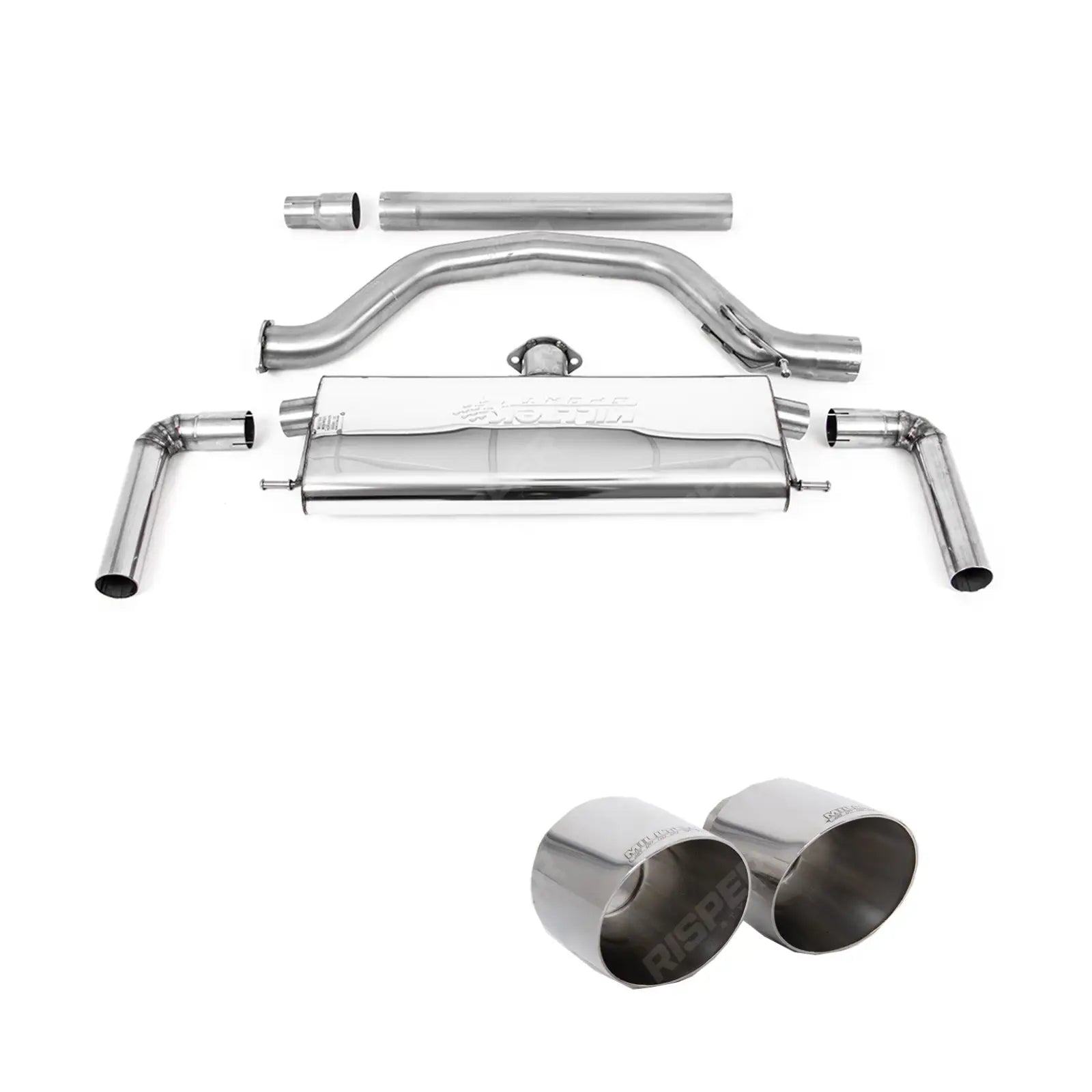 Volkswagen Golf MK8 GTi 2020-2024 (245ps) Milltek Sport OPF Back Exhaust System EC Approved - Polished Tips Exhaust