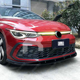 Volkswagen Golf MK8 GTI/GTD/R/R Line 2020+ - Gloss Black 3 - Piece Front Splitter V1