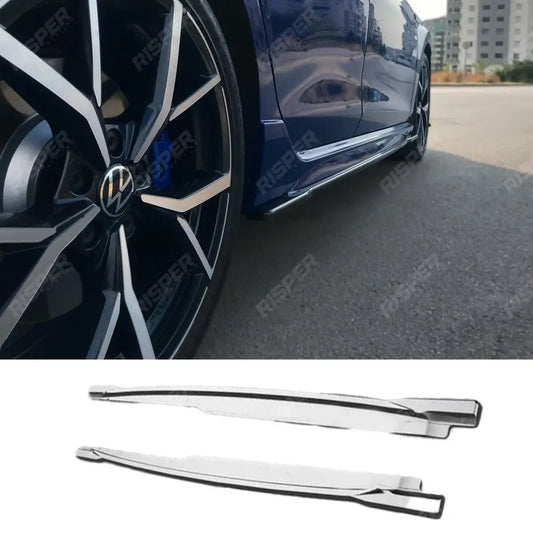 Volkswagen Golf R MK8 2020+ Risper Side Skirt Splitters In Gloss Black