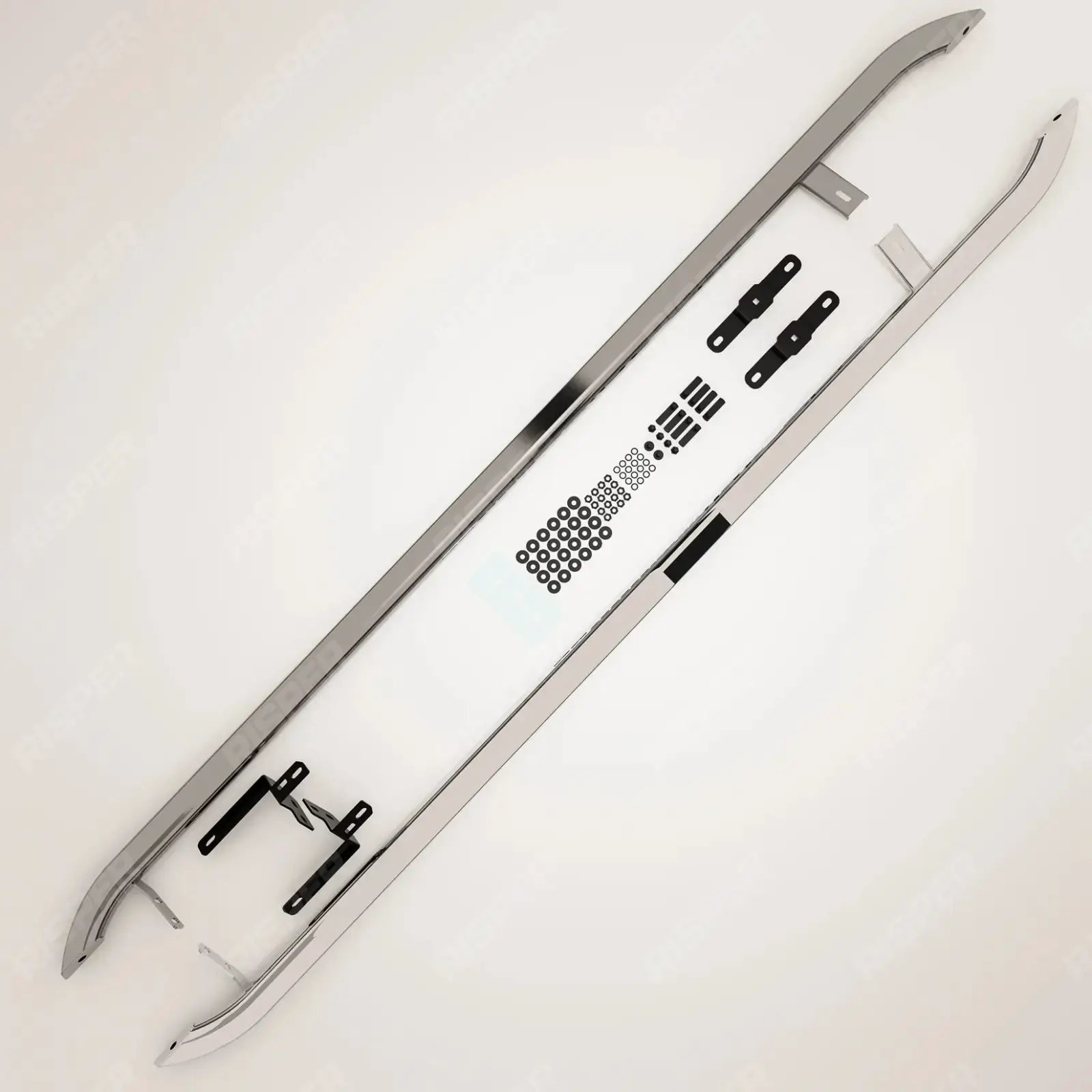 Volkswagen Transporter LWB T7 2025 On Trapezoid Side Bars In Stainless Steel