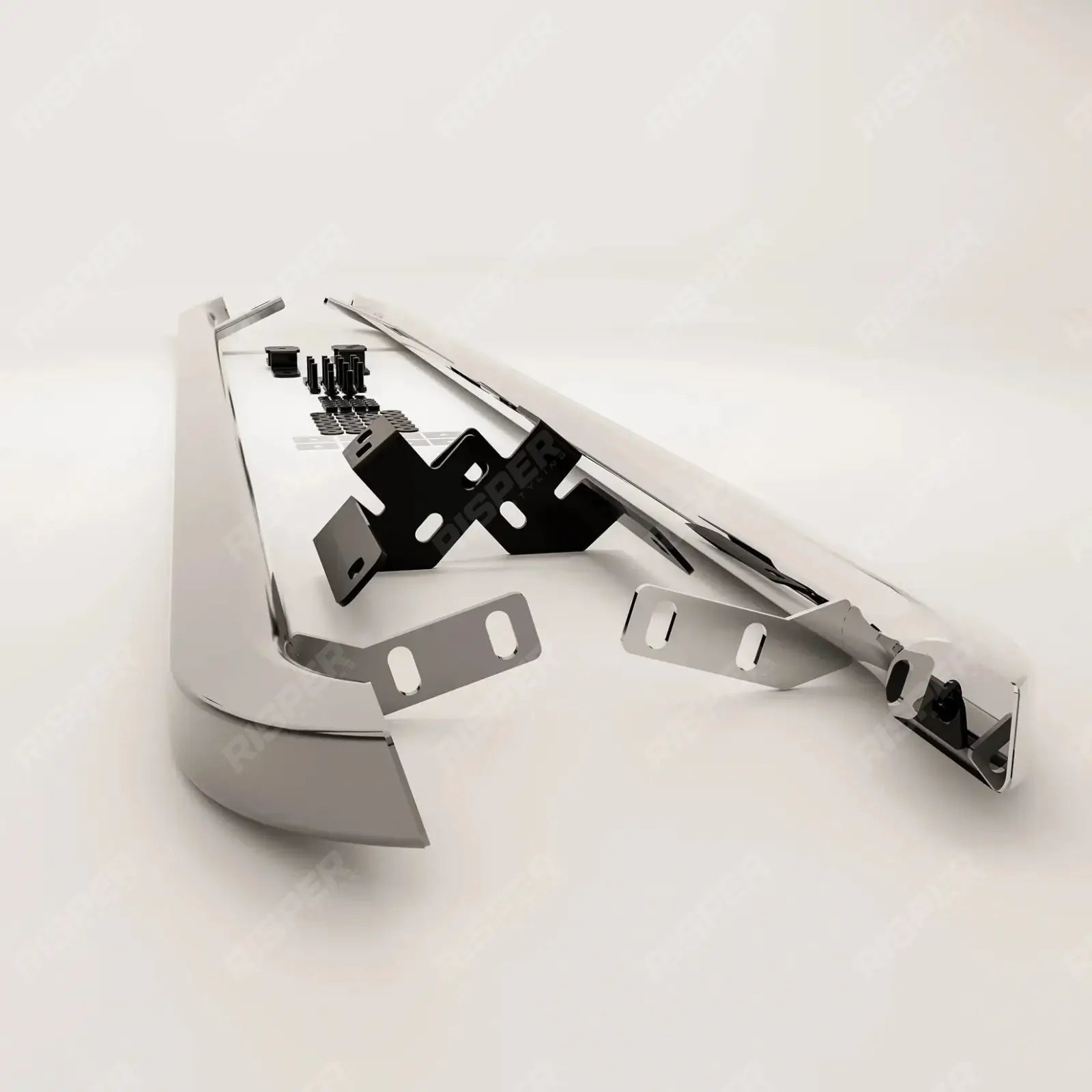 Volkswagen Transporter LWB T7 2025 On Trapezoid Side Bars In Stainless Steel