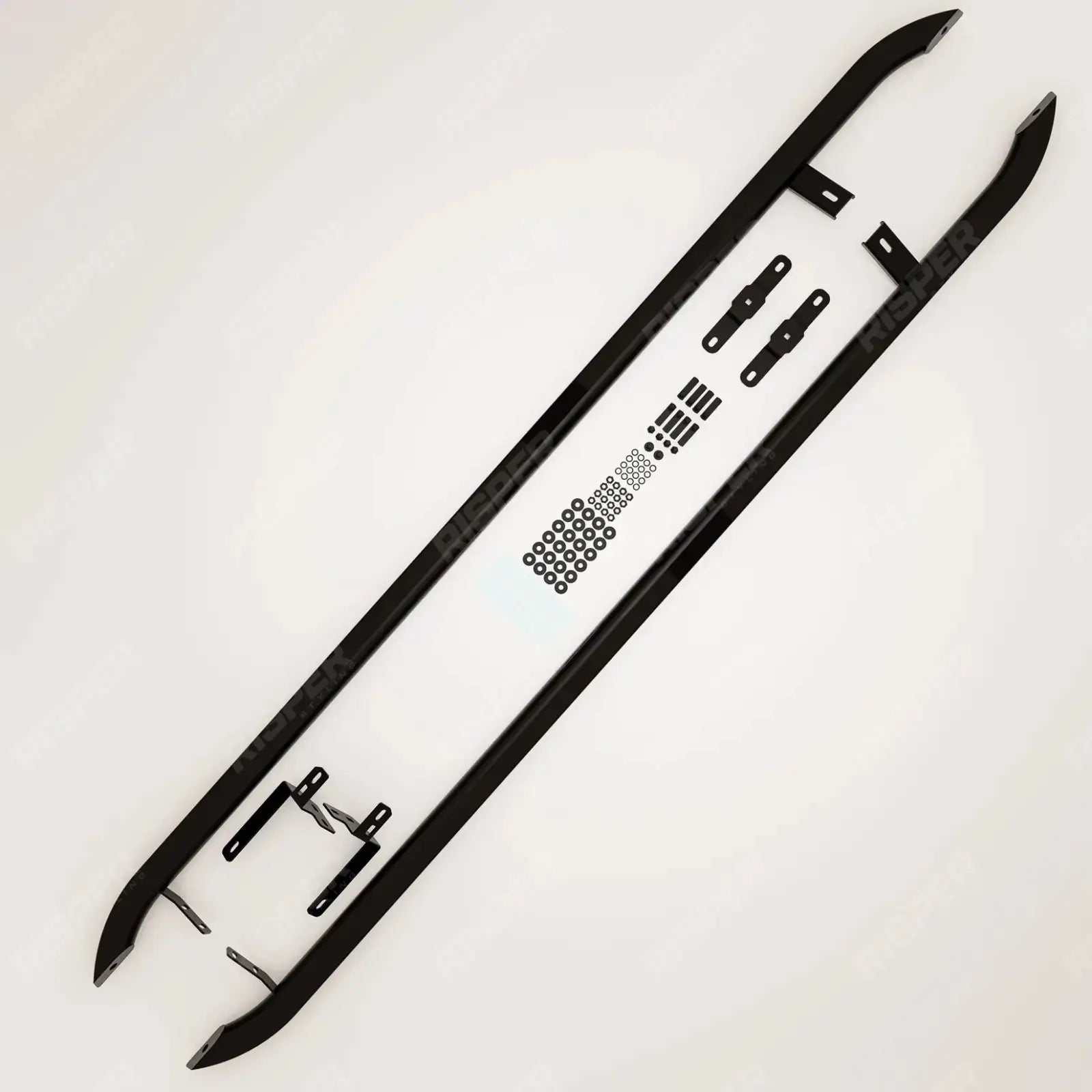 Volkswagen Transporter SWB T7 2025 on Trapezoid Side Bars In Gloss Black