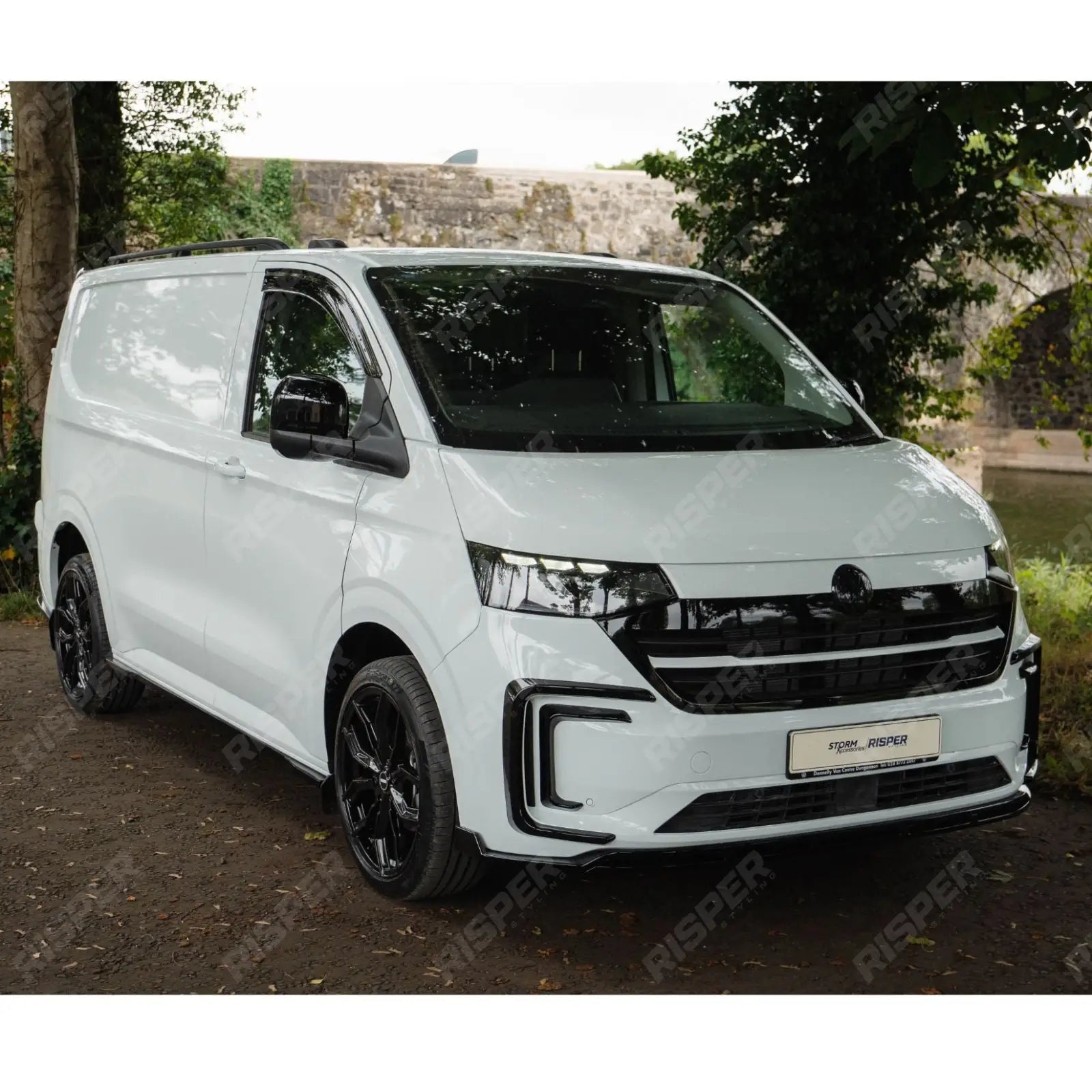 Volkswagen Transporter T7 2025 on Inner Canard Loops In Gloss Black Front Splitter