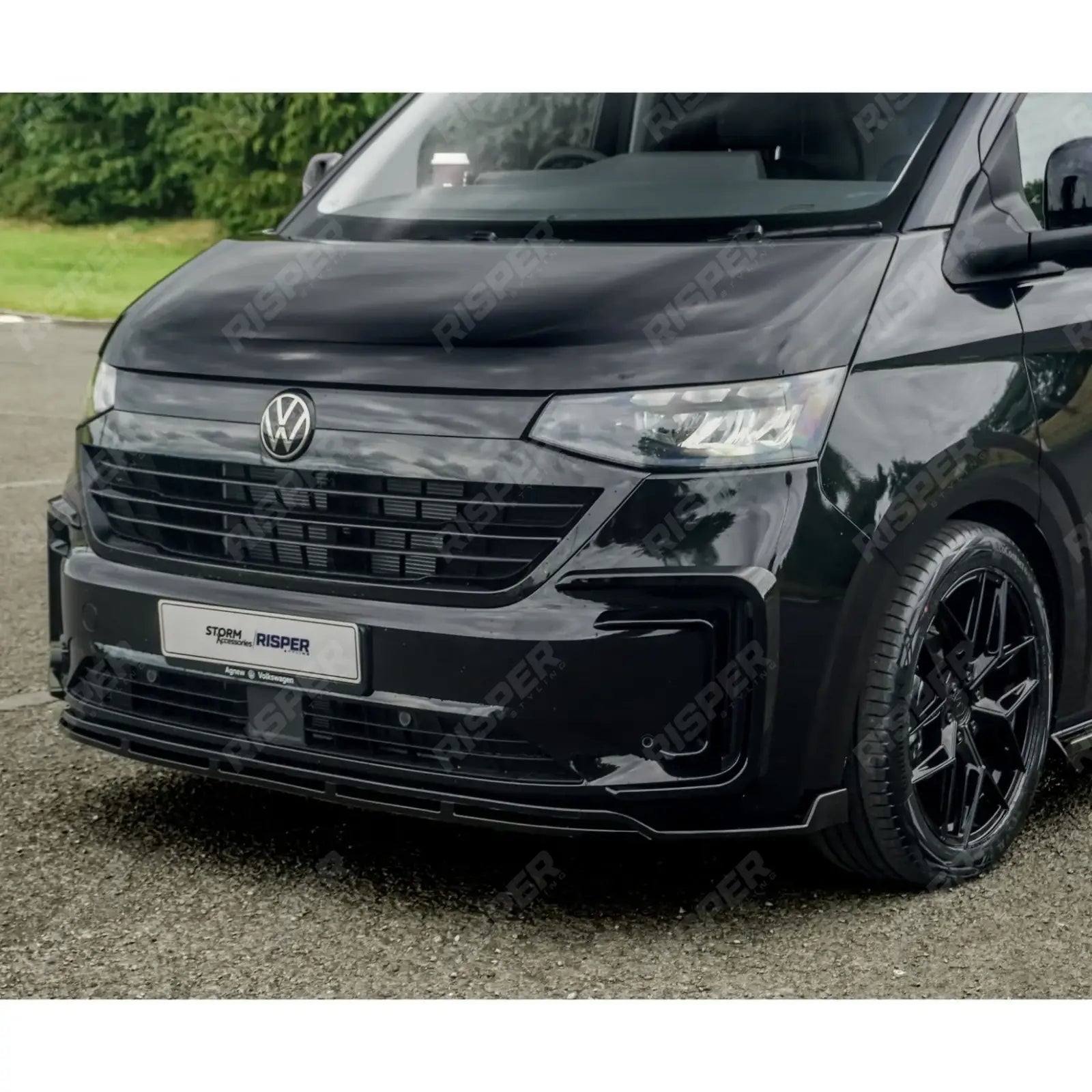 Volkswagen Transporter T7 2025 on Inner Canard Loops In Gloss Black Front Splitter