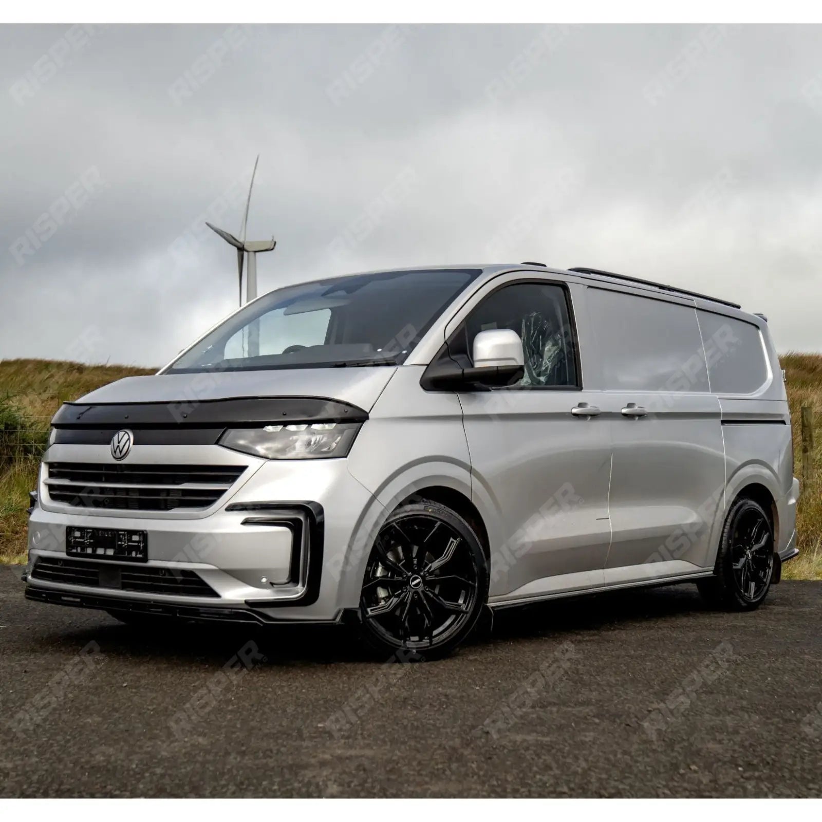 Volkswagen Transporter T7 2025 on Inner Canard Loops In Gloss Black Front Splitter