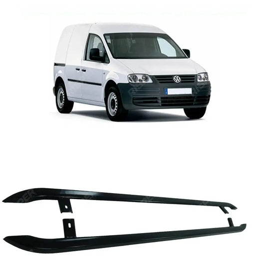 VW Caddy 2004 - 2020 SWB Trapezoid Side Bars in Gloss Black