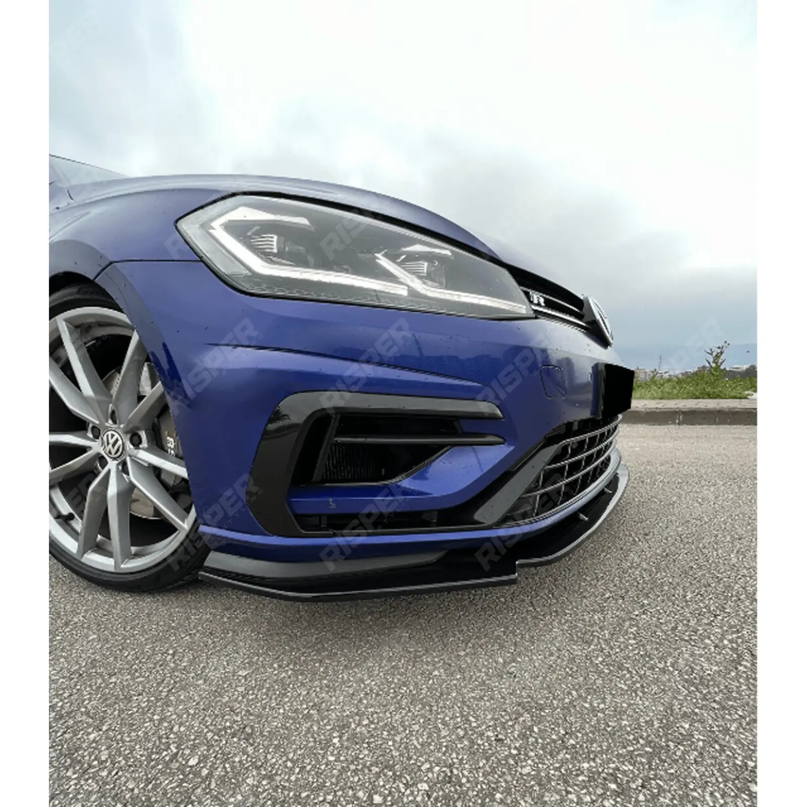 VW Golf MK7.5 R Front Splitter V3 In Gloss Black