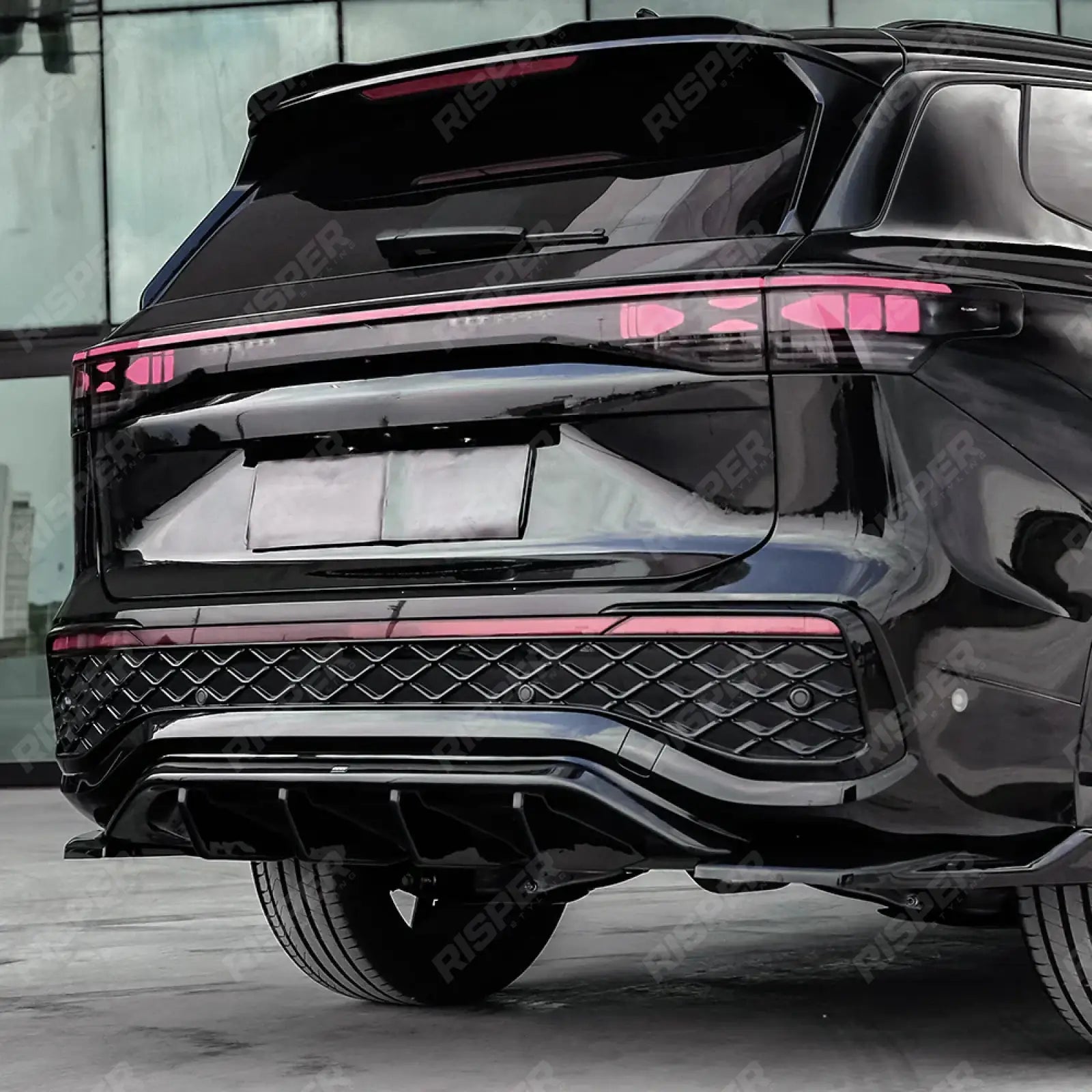 VW Tayron 2025 On Rear Valance In Gloss Black Diffuser