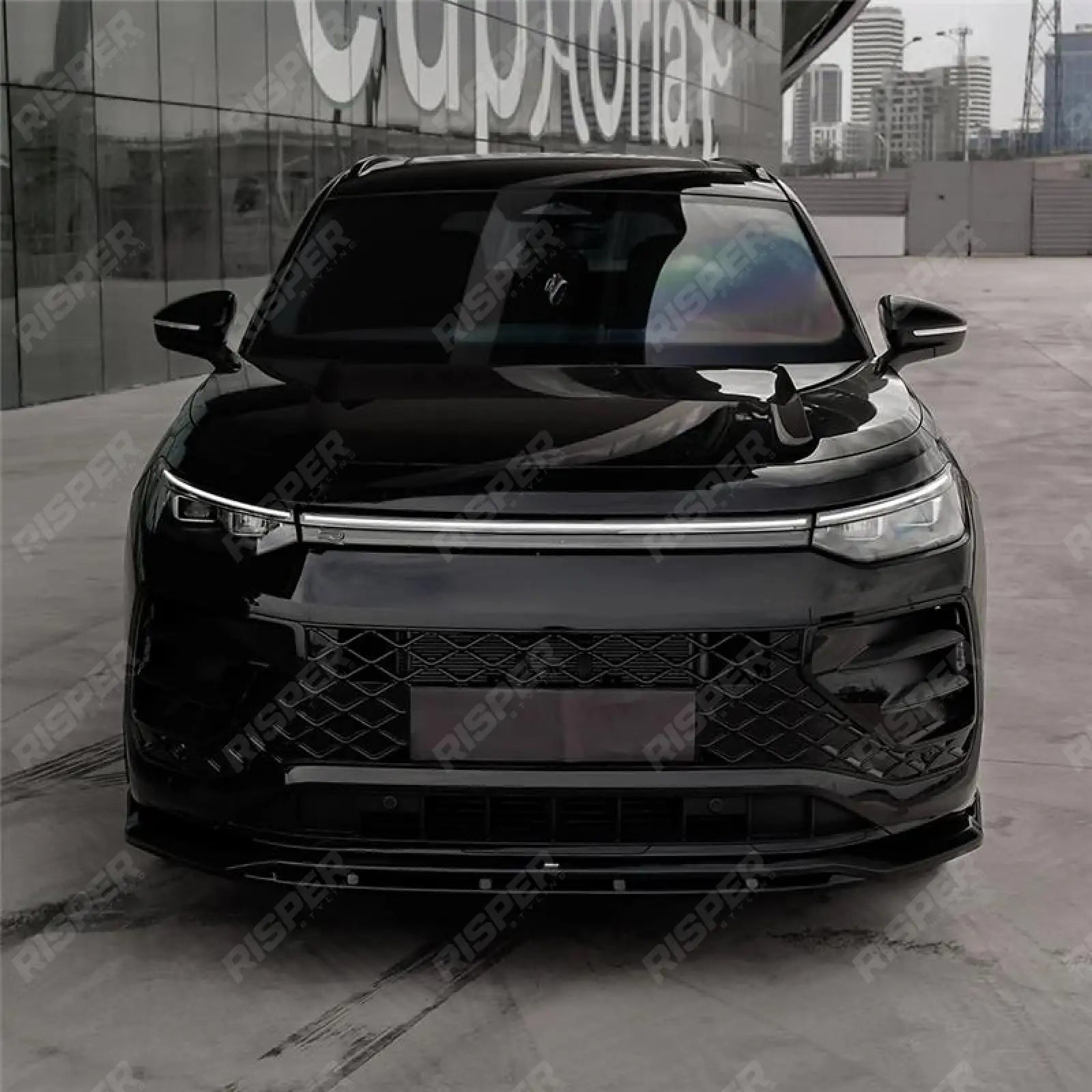 VW Tayron R-Line MK1 2025 On Front Splitter In Gloss Black Front Splitter