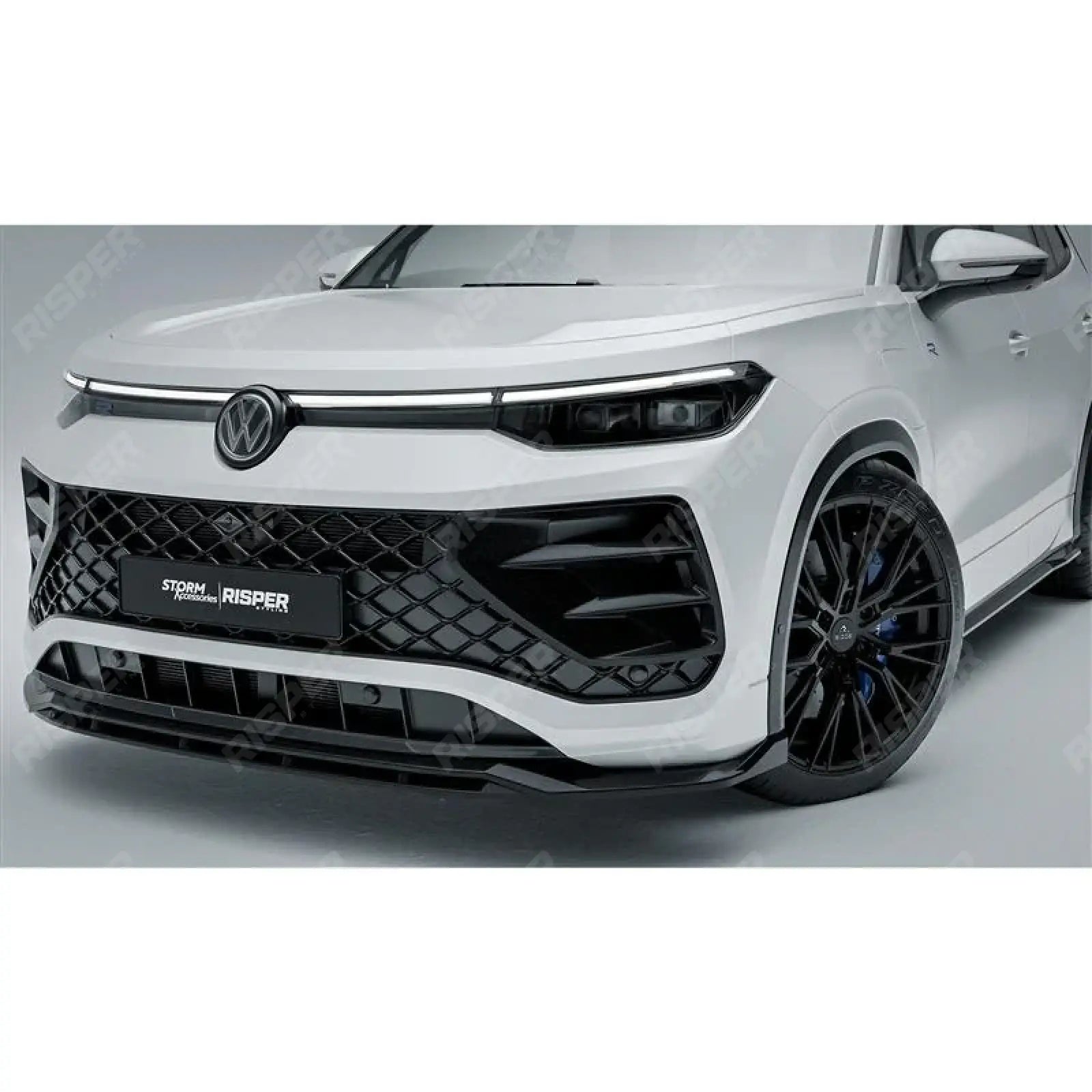 VW Tayron R-Line MK1 2025 On Front Splitter In Gloss Black Front Splitter