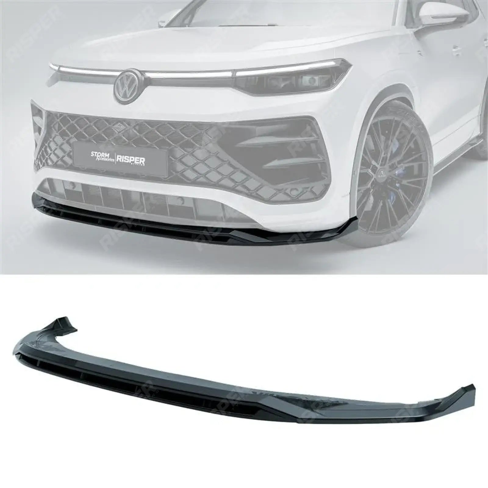 VW Tayron R-Line MK1 2025 On Front Splitter In Gloss Black Front Splitter