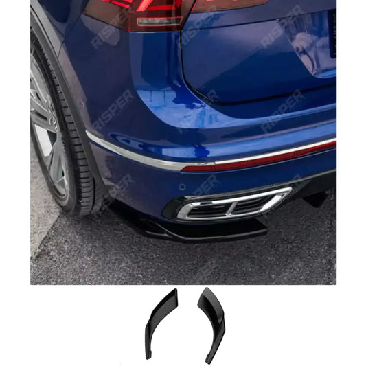 Vw Tiguan R-Line 2020-2024 Rear Side Splitters In Gloss Black Rear Bumper Splitter