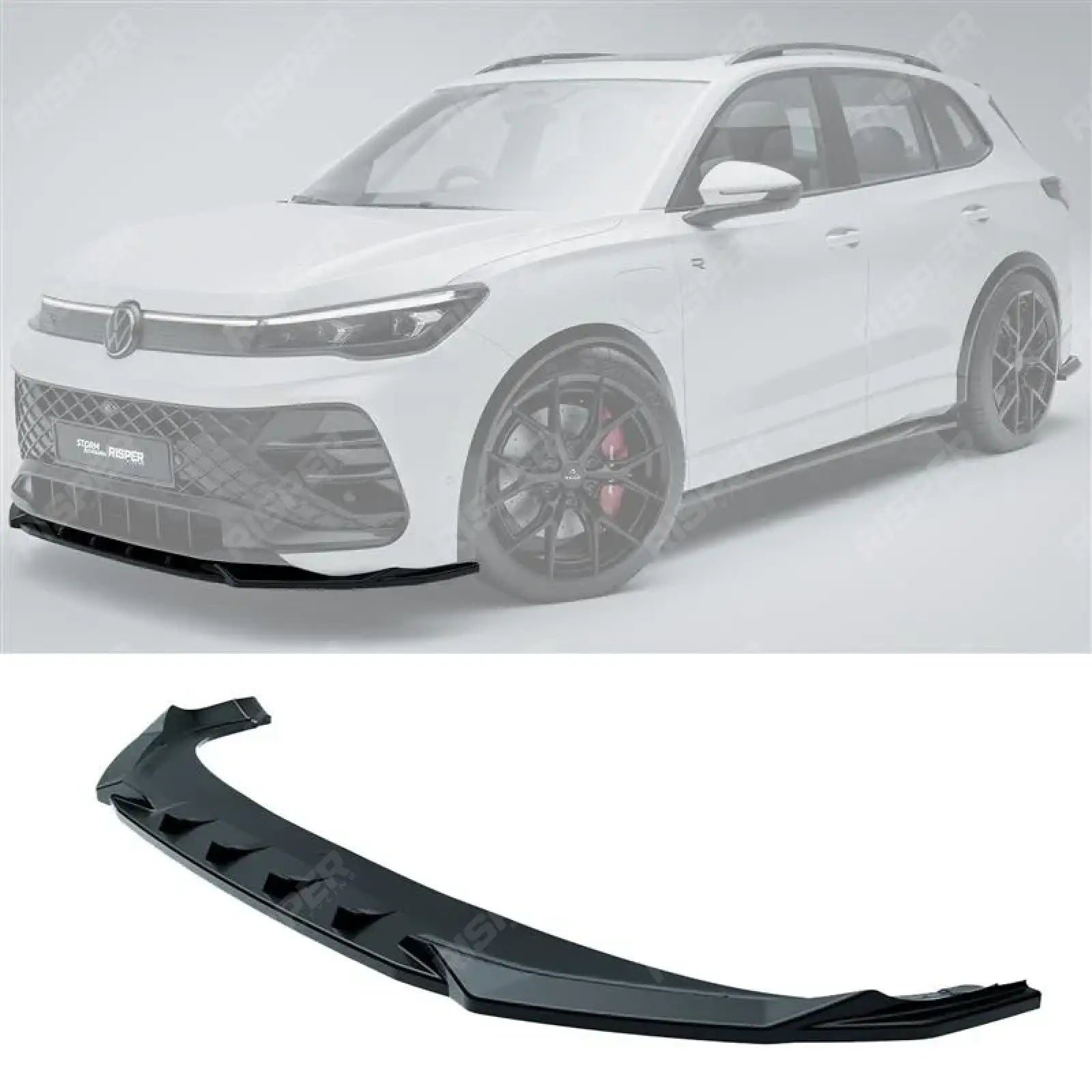 VW Tiguan R-Line MK3 2024 On Front Splitter In Gloss Black Front Splitter