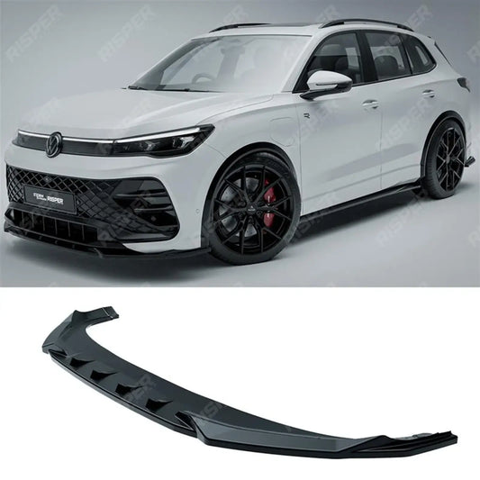 VW Tiguan R-Line MK3 2024 On Front Splitter In Gloss Black Front Splitter