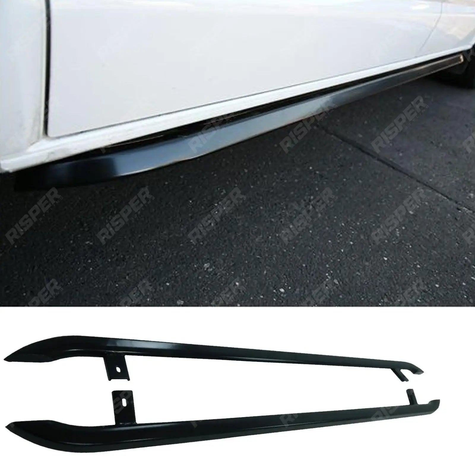 VW Transporter T5 & T6 SWB 2003 - 2023 Trapezoid Side Bars in Gloss Black