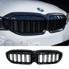BMW 3 Series G20/G21 2018-2021 (pre-lci) M3 Style Front Grill Gloss Black Double Slat - RisperStyling